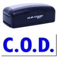 thumbnail image 1 of Large Pre-Inked Cod Stamp, Slim 1854, Ultra Slim Design, Impression Size 1-13/16" by 2-1/2", Up to 25,000 Impressions - Blue Ink, 1 of 10
