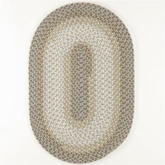 Rhody Rug TR62R096X132 8 x 11 ft. Twin River Oval Rug, Frosty & Multi Color