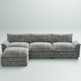 thumbnail image 4 of Furmax 3-seat Cloud Couch Sectional Sofa Sectional Couch with Reversible Toffee Chair Convertible Sofa with Ottoman, Gray, 4 of 7
