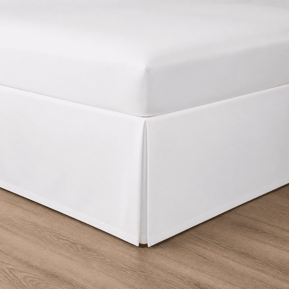 White 12 Inch Drop Pleated Bed Skirt