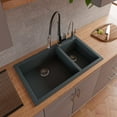 thumbnail image 6 of ALFI brand AB3319DI-T Titanium 34" Double Bowl Drop In Granite Composite Kitchen Sink, 6 of 11