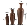 thumbnail image 4 of DecMode 50", 35", 26"H Indoor Outdoor Tall Floor Bottleneck Brown Metal Vase with Bubble Texture and Studs, Set of 3, 4 of 14