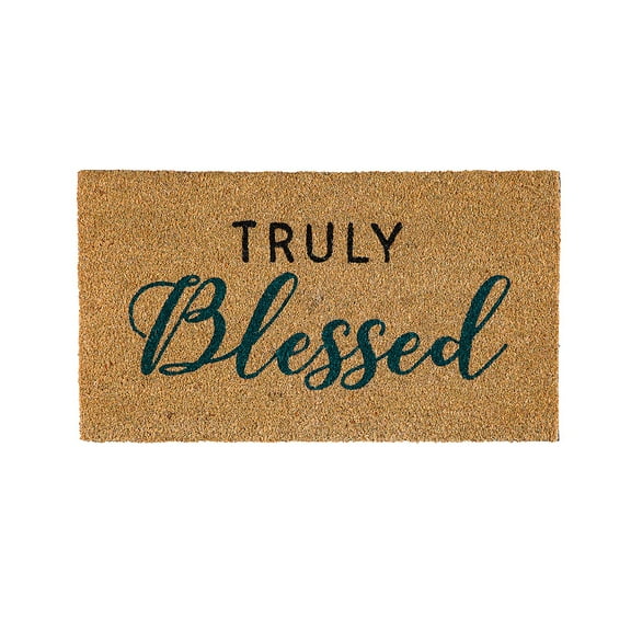 28" x 16" Nature Coir Mat, Blessed