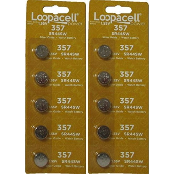 10 Pack Loopacell 357 Ag13 Lr44 Button Cell Silver Oxide Batteries Walmart Com Walmart Com