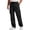 Black #BP42, variant on Linen Pants for Men Casual Loose Fit Beach Pants Summer Elastic Waist Drawstring Cargo Trousers with Pockets Army Green M
