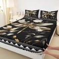 thumbnail image 3 of jejeloiu Wild Animal Dragonfly Queen Sheet Sets,Retro Rustic Leaves Bed Set For Girls Kids 4-Piece, 3 of 7