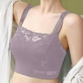 thumbnail image 2 of Ahuyic Womens Sports Bra,Summer Plus Size Bra,Womens Fashion Solid Lace Traceless Bra Gathering No Steel Ring Sagging Sports Large Bra,Purple,XL, 2 of 5