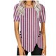 thumbnail image 2 of Fiudx Liquidación de Ofertas Flash Blusa Casual de Manga Corta con Estampado de Botones para Mujer, Blusa/Camisa de Cuello Redondo de Manga Corta, 2 of 5