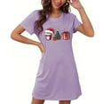 thumbnail image 1 of Camisón corto de talla grande para mujer, camisón de manga corta con estampado de pecho a la moda, camisón para mujer, 1 of 5