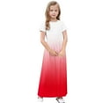 thumbnail image 5 of GERsome Girl's Short Sleeve Crewneck Maxi Dress Loose Casual Holiday Beach Long Dress with Pocket for 4-14 Years Kids, 5 of 9