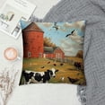 thumbnail image 2 of Orinice Cows Barn Birds Graphic Decorative Throw Pillow Cover for Home Couch Living Room Bed Sofa - Short Plush Pillow Case 1PC 12x12in, 2 of 5