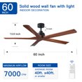 thumbnail image 5 of 60" Low Profile Black Ceiling Fan - No Light, 5 of 8