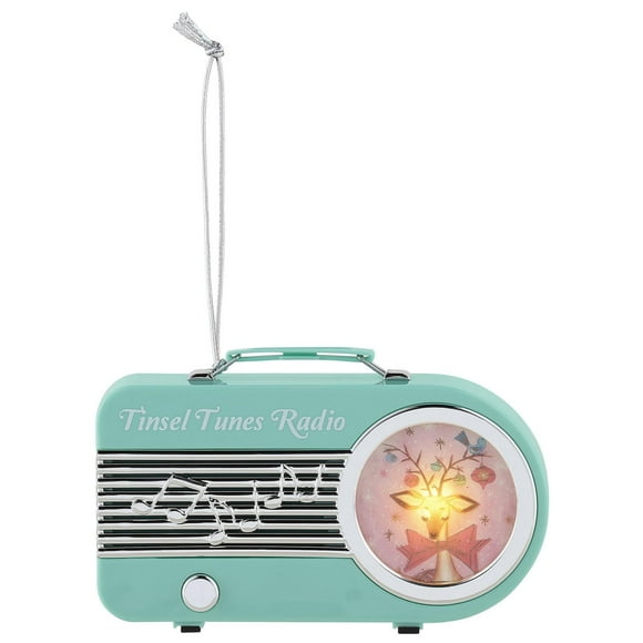 Mr. Christmas 4,5" mini ornement radio, bleu sarcelle