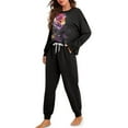 thumbnail image 2 of SCRAWLGOD Galaxy Rose Women Pajamas Sets Long Sleeve 2 Piece Outfits for Women Size 2XL Crewneck Women Lounge Travel Set Breathable Women's Pj with Pockets, 2 of 7
