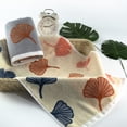 thumbnail image 5 of Juego de toallas de baño altamente absorbentes de algodón, 2 piezas -34*74cm-hoja de ginkgo- Toalla absorbente suave con estampado floral de hojas para baño, 5 of 5
