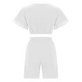 thumbnail image 6 of Womens 2 Piece Sets Linen Pant Suits Clothing Set Female Round Neck Short Sleeve Sets Casual Pant Tracksuits Pants Style S_287 s, 6 of 8