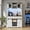 White, variant on 72 Inch Farmhouse Coffee Bar Cabinet with Sliding Barn Door, LED Lights, Power Outlets, Wine Rack, Glass Holder, 3 Drawers, Kitchen Buffet Hutch for Dining Room, Gray
