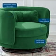 thumbnail image 3 of Armchair Swivel Accent Chair, Black Green, Velvet, Modern Contemporary, Living Lounge Cafe Room Hotel Lobby Hospitality, 3 of 7