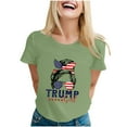 EHRWE Trump Graphic Top Tees Ladies Fashion Casual Fun Print Outdoor