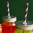 thumbnail image 4 of 7.7x0.2In Striped Drinking Straws,100Pcs Bulk Durable Paper Straws for Christmas,Disposable Stripe Straws for Parties,Wedding,Picnic(Purple White), 4 of 6