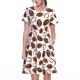 thumbnail image 1 of Easygdp Football para Vestido Transpirable de Mujer, Vestido Suelto de Manga Corta con Pliegues y Bolsillos para el Verano, 1 of 6