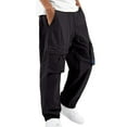 thumbnail image 1 of Pantalones cargo de pana para hombre - Corte jogger cónico - Poliéster, ropa urbana, múltiples bolsillos, tallas S-XXL, 1 of 6