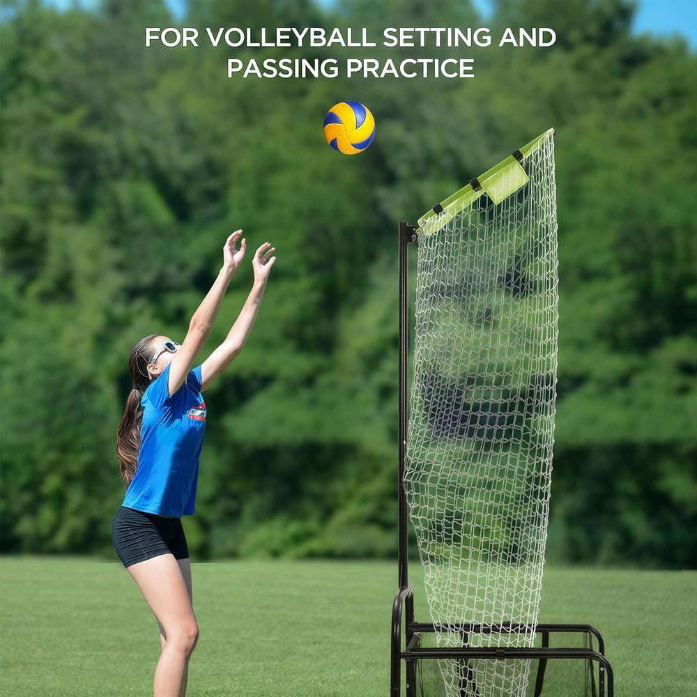 Volleyball Setting Trainer Volleyball Setter Training Equipment Adjustable Height Angle Practice Volleyball Net for Indoor and Outdoor Practice