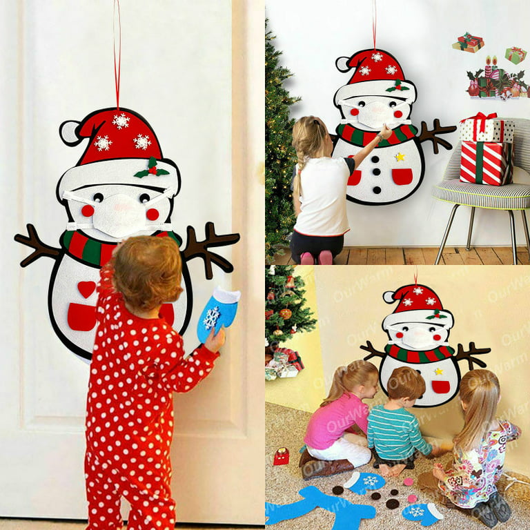 Christmas DIY Felt Pendant, Snowman Set, Xmas Wall Hanging Ornament, Kids  Toys, Holiday Party Home Decoration, New Gift(A Type/1PCS) 