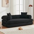 thumbnail image 6 of Aukfa 78.5" Convertible Sleeper Couch Folding King Size Futon Sofa for Living Room, Corduroy, Black, 6 of 10