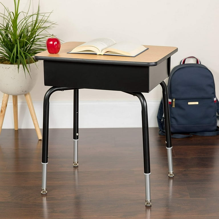 Flash furniture student desk with open front metal book box discount