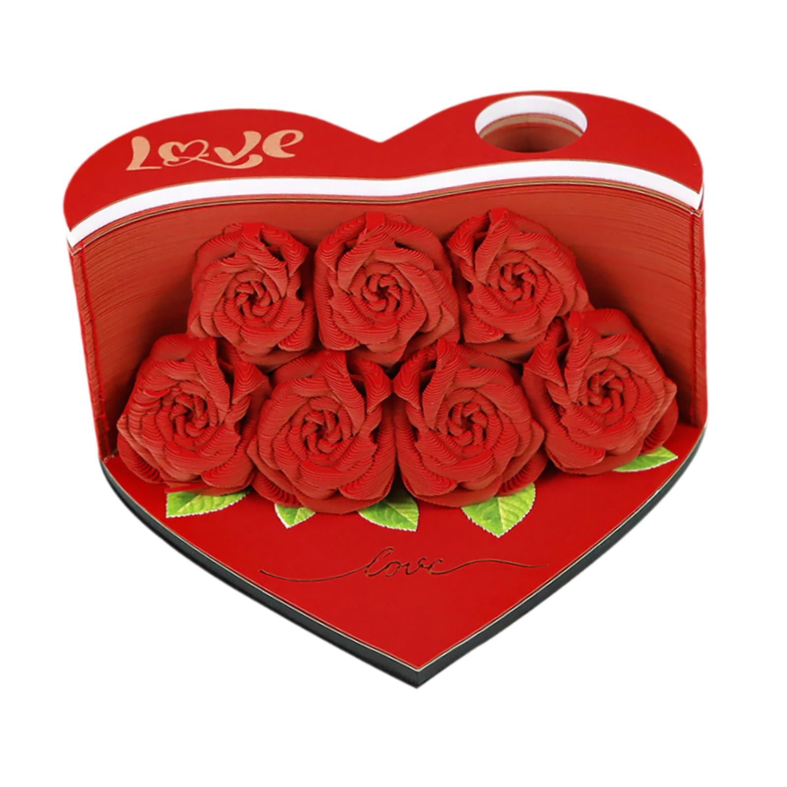 colaxi 3D Memo Pad Story Notepad Paper Carving Art 156 Pages Creative Decorative Notepad Note Pad for Home Living Room Decor Red