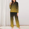 thumbnail image 3 of Disketp Pajamas Set Long Sleeve Sleepwear Womens Button Down Nightwear Pj Sets-Gold Glitter Gradient, 3 of 9