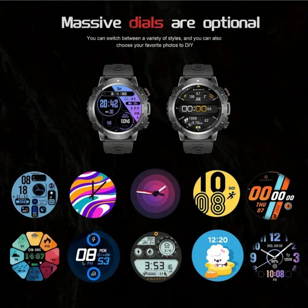 Smart Watch for Men Women, 1.53" Rugged Fitness Tracker for Android iPhone (Answer/Make Call), Black