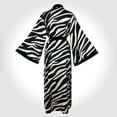 thumbnail image 5 of SwiftWear Women's Zebra Print Satin Robe Long Sleeve Luxury Silky Kimono Bathrobe Cover Up with Belt, Ladies Soft Elegant Loungewear Cozy Pajamas Home Wear​, White, 5 of 9