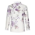 thumbnail image 5 of USSUMA Plus Womens Tops Dressy Casual Blouses for Women Dressy Casual Floral Print Tops Tshirts V Neck Long Sleeve Button Down Shirt, 5 of 8