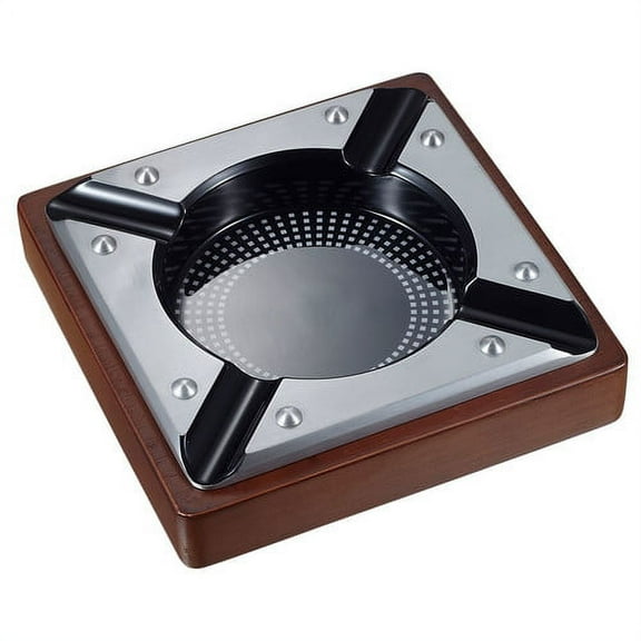 Visol VASH407 Iris Metal & Wood Cigar Ashtray