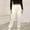 White, variant on Cuffed Womens Cargo Pants Straight Fall Fashion Elastic Waist Workout Leggings Travel Relaxed Fit Sports Full Length Stretch Jogger
