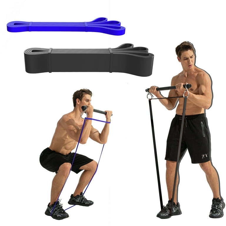 Clothink Resistance Bands Bar with 2 Bands Home Gym Equipment Set