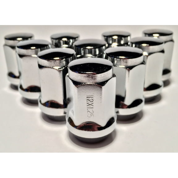 10 Bulge Acorn Lug Nuts 12X1.25 M12 1.25 Closed End Chrome Infiniti