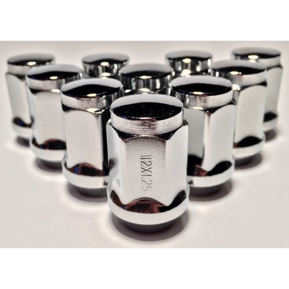 10 Bulge Acorn Lug Nuts 12X1.25 M12 1.25 Closed End Chrome Infiniti
