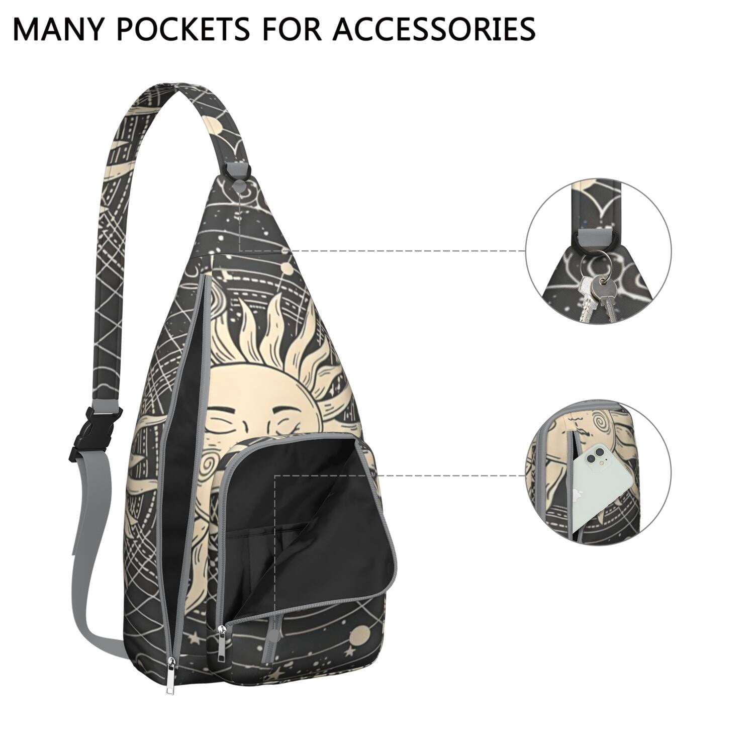 Trendy Gothic Sling Backpack - Waterproof & Durable Crossbody Shoulder Bag for Students, Travelers & Fashion Lovers