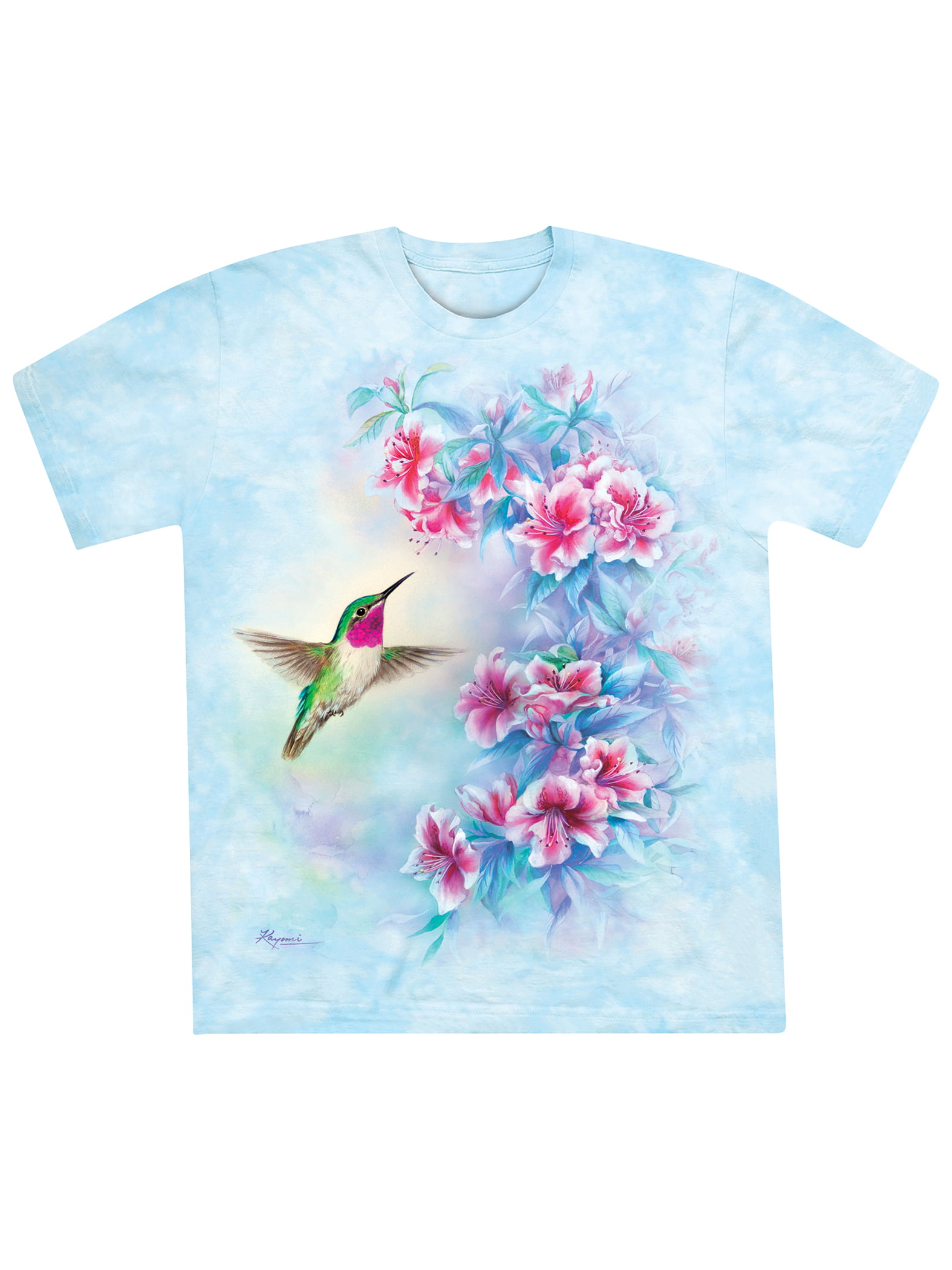 Hummingbird on pink t shirt