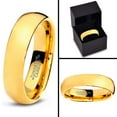 thumbnail image 5 of Charming Jewelers Tungsten Wedding Band Ring 5mm for Men Women Comfort Fit 18K Yellow Gold Plated Plated Domed Polished Lifetime Guarantee, 5 of 5