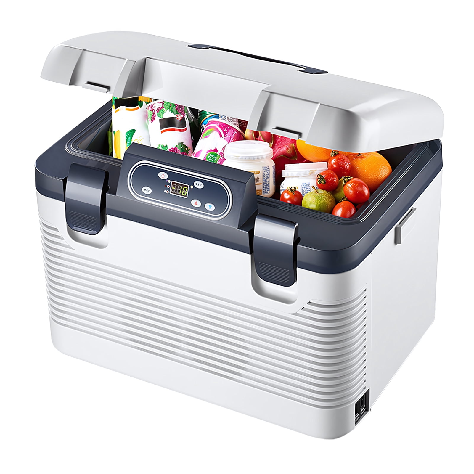 19L Large Capacity Car Refrigerator with Digital Display, Low Noise Mini Car Fridge Temperature Adjustable, 12/24V Wide Application Beverage Cooler Car Fridge