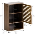 thumbnail image 3 of Medicine Cabinet, Wall Hanging Cabinet with Adjustable Shelf, Bathroom Storage Organizer Over The Toilet with Single Door and Open Bottom Shelf, Walnut, 3 of 14