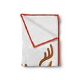 thumbnail image 2 of Christmas Soft Flannel Fleece Blanket, Reindeer in Empty Frame with Red Border Xmas Ball Hanging from Antlers, Cozy Plush for Indoor and Outdoor Use, 70" x 90", Pale Caramel and Red, by Ambesonne, 2 of 5