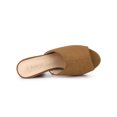 thumbnail image 4 of BLISSFUL STEP Valentine's Women's Shoes Chunky Platform Open Toe Slides Block Heel Sandals Brown 6, 4 of 7