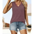 thumbnail image 3 of yillto Womens Plus Size Ribbon Tank Lace V Neck Sleeveless Loose Undershirts Summer Knit Tunic Tops, 3 of 7