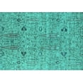 thumbnail image 1 of Ahgly Company Machine Washable Indoor Rectangle Oriental Turquoise Blue Industrial Area Rugs, 2' x 5', 1 of 4