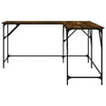 thumbnail image 3 of vidaXL Desk Smoked Oak 149x149x75 cm Engineered Wood, 3 of 5